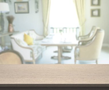 Top masa ve yemek odası arka plan bulanıklık