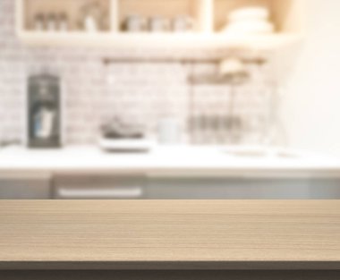 Masa üstü ve arka plan bulanıklık mutfak Oda