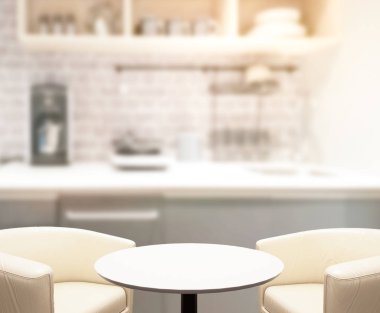 Masa üstü ve arka plan bulanıklık mutfak Oda