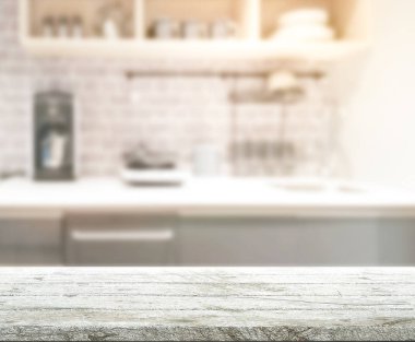 Masa üstü ve arka plan bulanıklık mutfak Oda