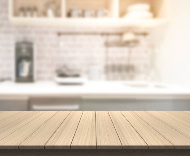 Masa üstü ve arka plan bulanıklık mutfak Oda