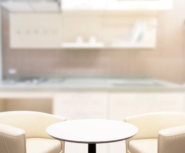 Masa üstü ve arka plan bulanıklık mutfak Oda