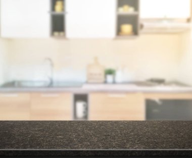 Masa üstü ve arka plan bulanıklık mutfak Oda