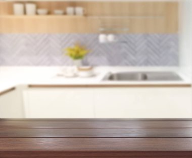 Masa üstü ve arka plan bulanıklık mutfak Oda