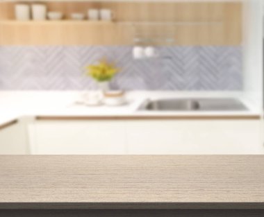 Masa üstü ve arka plan bulanıklık mutfak Oda