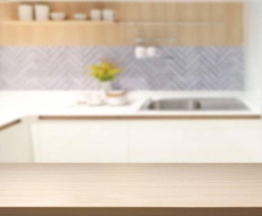 Masa üstü ve arka plan bulanıklık mutfak Oda