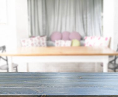 Top masa ve yemek odası arka plan bulanıklık