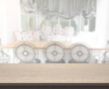 Top masa ve yemek odası arka plan bulanıklık