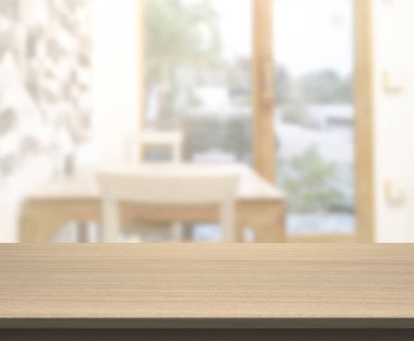 Top masa ve yemek odası arka plan bulanıklık