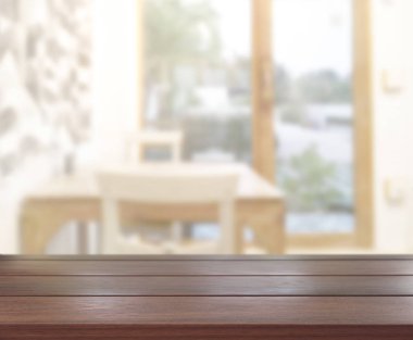 Top masa ve yemek odası arka plan bulanıklık