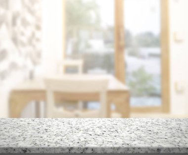 Top masa ve yemek odası arka plan bulanıklık