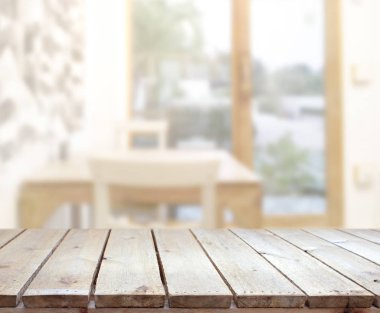 Top masa ve yemek odası arka plan bulanıklık