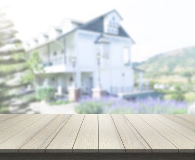 Top masa ve bina, arka plan bulanıklık