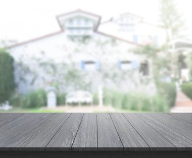 Top masa ve bina, arka plan bulanıklık