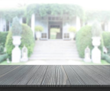 Top masa ve bina, arka plan bulanıklık