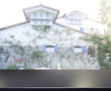 Top masa ve bina, arka plan bulanıklık