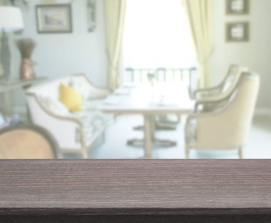 Top masa ve yemek odası arka plan bulanıklık
