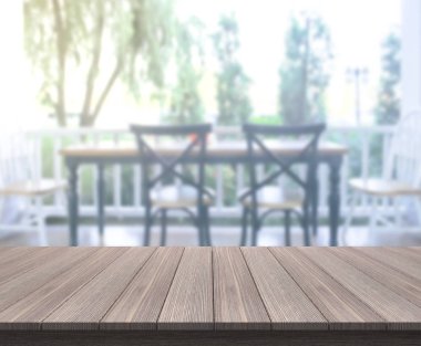 Top masa ve yemek odası arka plan bulanıklık