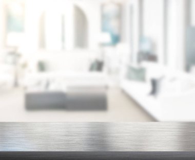 Arka planın Masa Üstü ve Bulanık Oturma Odası