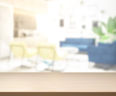 Arka planın Masa Üstü ve Bulanık Oturma Odası