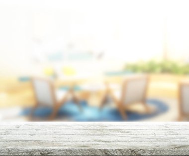 Arka planın Masa Üstü ve Bulanık Oturma Odası