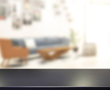 Arka planın Masa Üstü ve Bulanık Oturma Odası