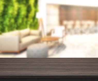 Arka planın Masa Üstü ve Bulanık Oturma Odası