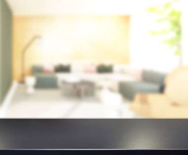 Arka planın Masa Üstü ve Bulanık Oturma Odası