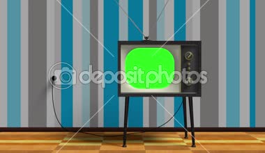 Yeşil ekran eski Retro Tv