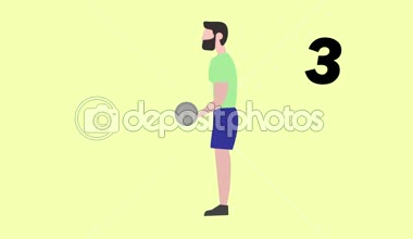 Pazı Egzersiz Egzersizler spor animasyon yapan erkek