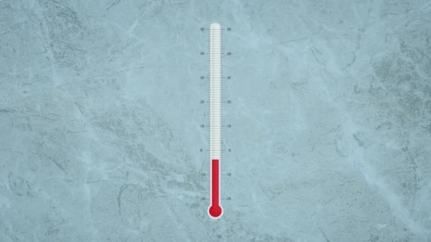Termômetro Com Mudanças Temperatura Graus Quente Frio — Vídeo de Stock
