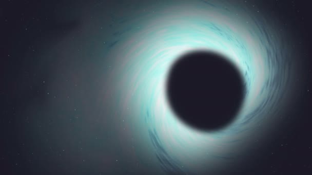 Animación Del Vórtice Del Agujero Negro Del Espacio Azul Blanco — Vídeo de stock