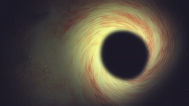 ブラックホールアニメーション ブラックホールビデオ ブラックホールワームまたは星付きブラックホール空間 — ストック動画