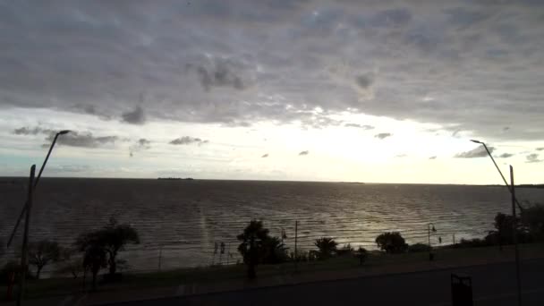 Paysage Nuageux Travers Les Fenêtres Vue Time Lapse — Video