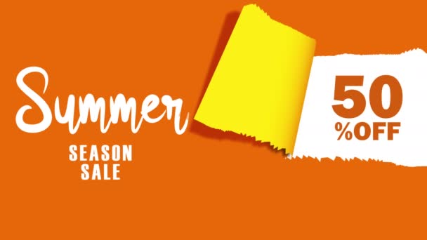 Sommerschlussverkauf Animation Rabatt Rabatt Rabatt Und Grüne Leinwand Auf Orangefarbenem — Stockvideo