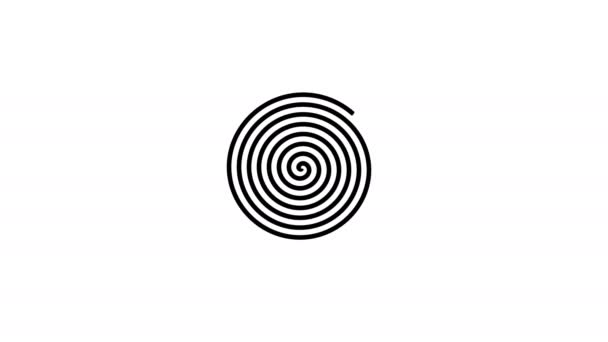 Schwarz Weiß Spirale Hypnose Spiralanimation Hypnose Spiralvideo Hypnose Spirale — Stockvideo
