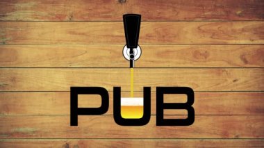 Pub Craft Bira Harfler Animasyon, Brew Pub ve Craft Bira, Blonde, kırmızı ve koyu zanaat bira animasyon bira pub, zanaat bira içinde 4k u harfi, pub ahşap tasarım demlemek