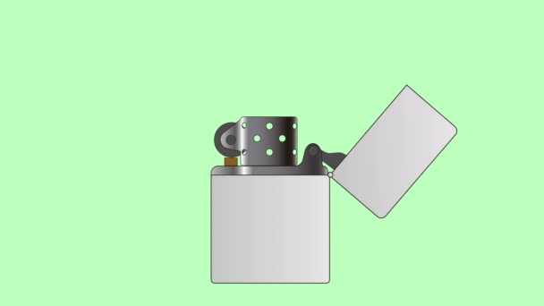 Zippo Ljusare Animation Zippo Ljusare Illustration Zippo Lättare Video Zippo — Stockvideo