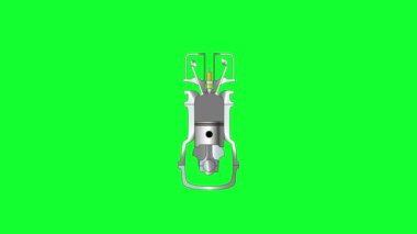 4 Strokes Motor Yakıt Yanma Yeşil Ekran