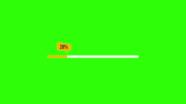 Porcentaje Barra Carga Pantalla Verde Barra Carga Progreso Pantalla Verde — Vídeo de stock
