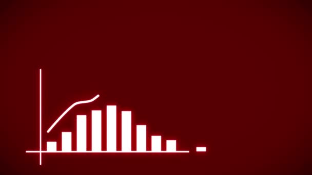 Gráfico Gráfico Crecimiento Infografías Estadísticas Ganancias Animación Gráfico Gráfico Crecimiento — Vídeo de stock