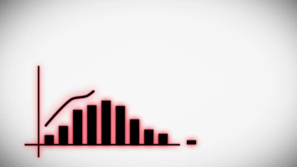 Gráfico Gráfico Crecimiento Infografías Estadísticas Ganancias Animación Gráfico Gráfico Crecimiento — Vídeos de Stock
