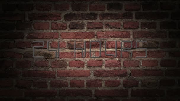 Neon Sign Brick Background — стоковое видео