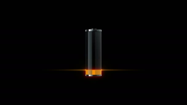 Orange Battery Charging Level Animation — Stock Video