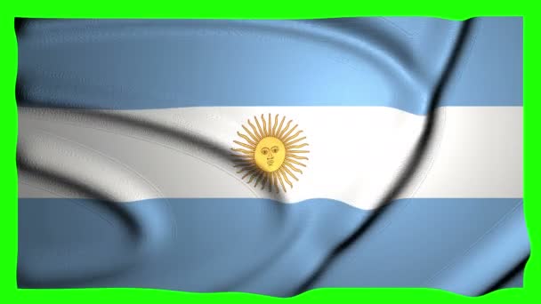 Αργεντινή Σημαία Κινουμένων Σχεδίων Κινούμενα Σχέδια Πράσινο Κινούμενα Σχέδια Αργεντινή — Αρχείο Βίντεο