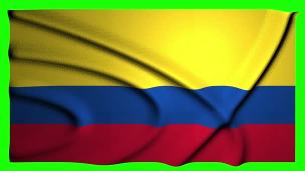 Colombia Animatie Vlag Animatie Groen Scherm Animatie Colombia Video Vlag — Stockvideo