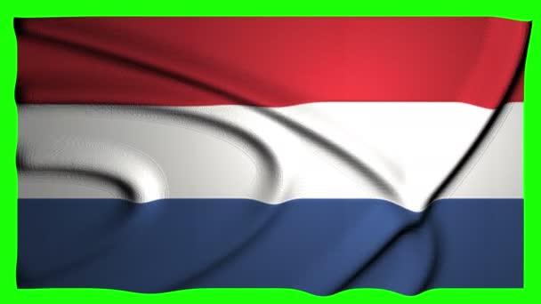 Nederlandse Animatie Vlag Animatie Groen Scherm Animatie Nederland Holland Vlag — Stockvideo