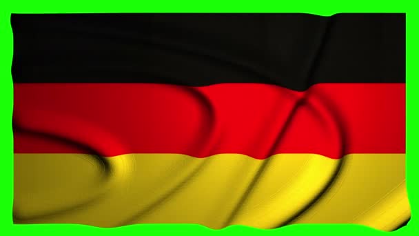 Německá Animační Vlajka Animace Zelená Obrazovka Animace Německo Video Příznak — Stock video