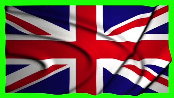 Storbritannien Animation Flagga Animation Grön Skärm Animation Storbritannien Rike Flagga — Stockvideo