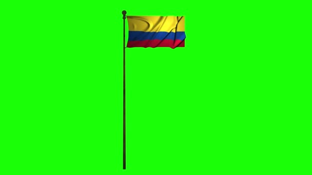 Colombia Animation Flagga Animation Grön Skärm Animation Colombia Video Flagga — Stockvideo